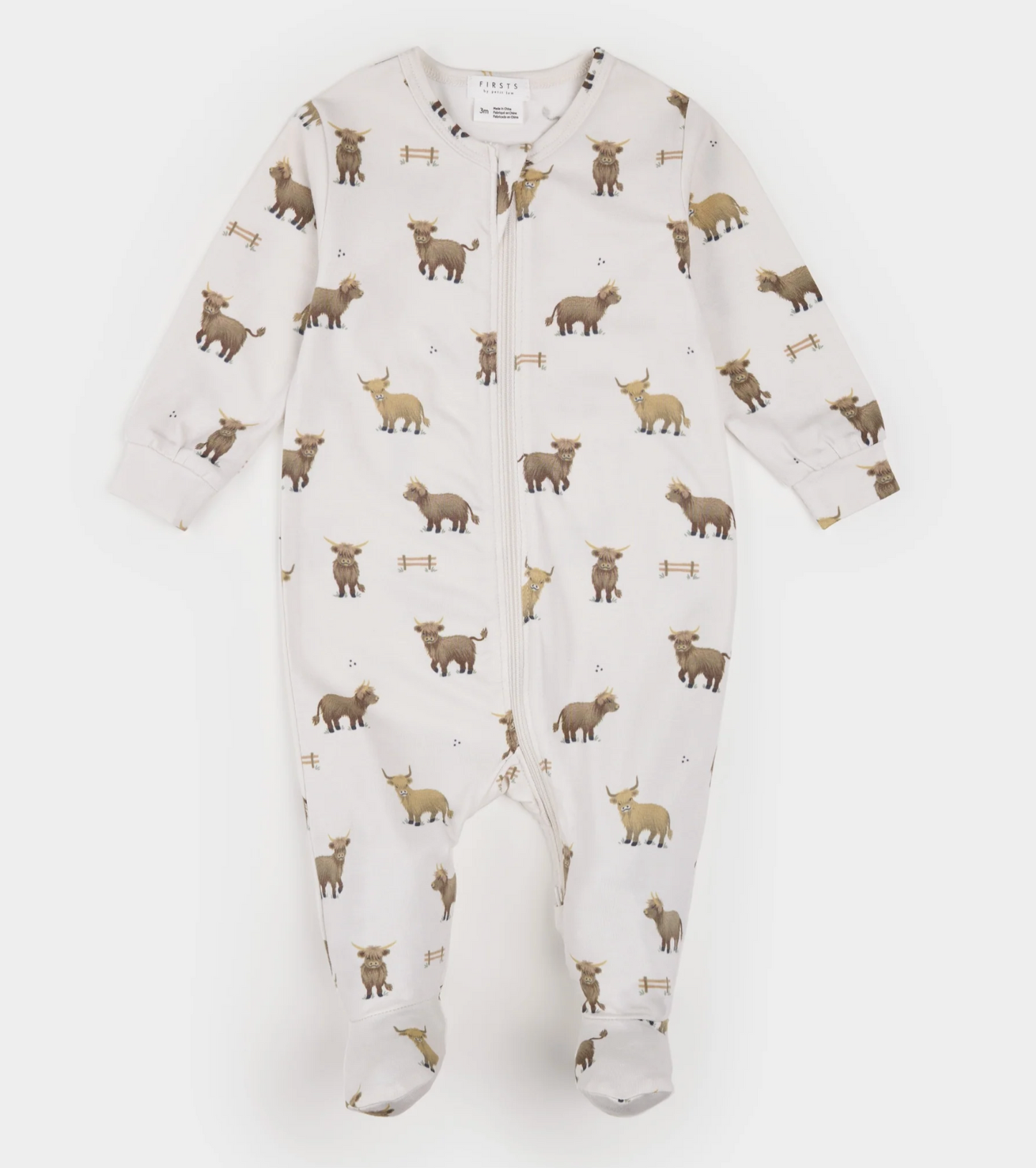Zipper Footed Sleeper - Highland Cow