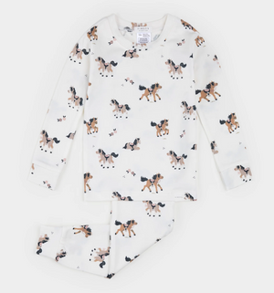 2 Piece Long Sleeve PJ Set - Pony Print