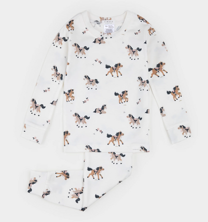 2 Piece Long Sleeve PJ Set - Pony Print