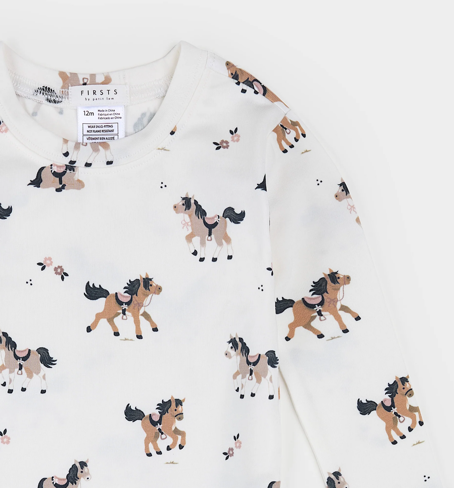 2 Piece Long Sleeve PJ Set - Pony Print