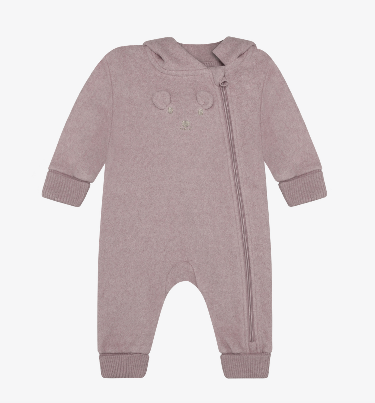 Baby Bear Fleece Jumpsuit - Blush