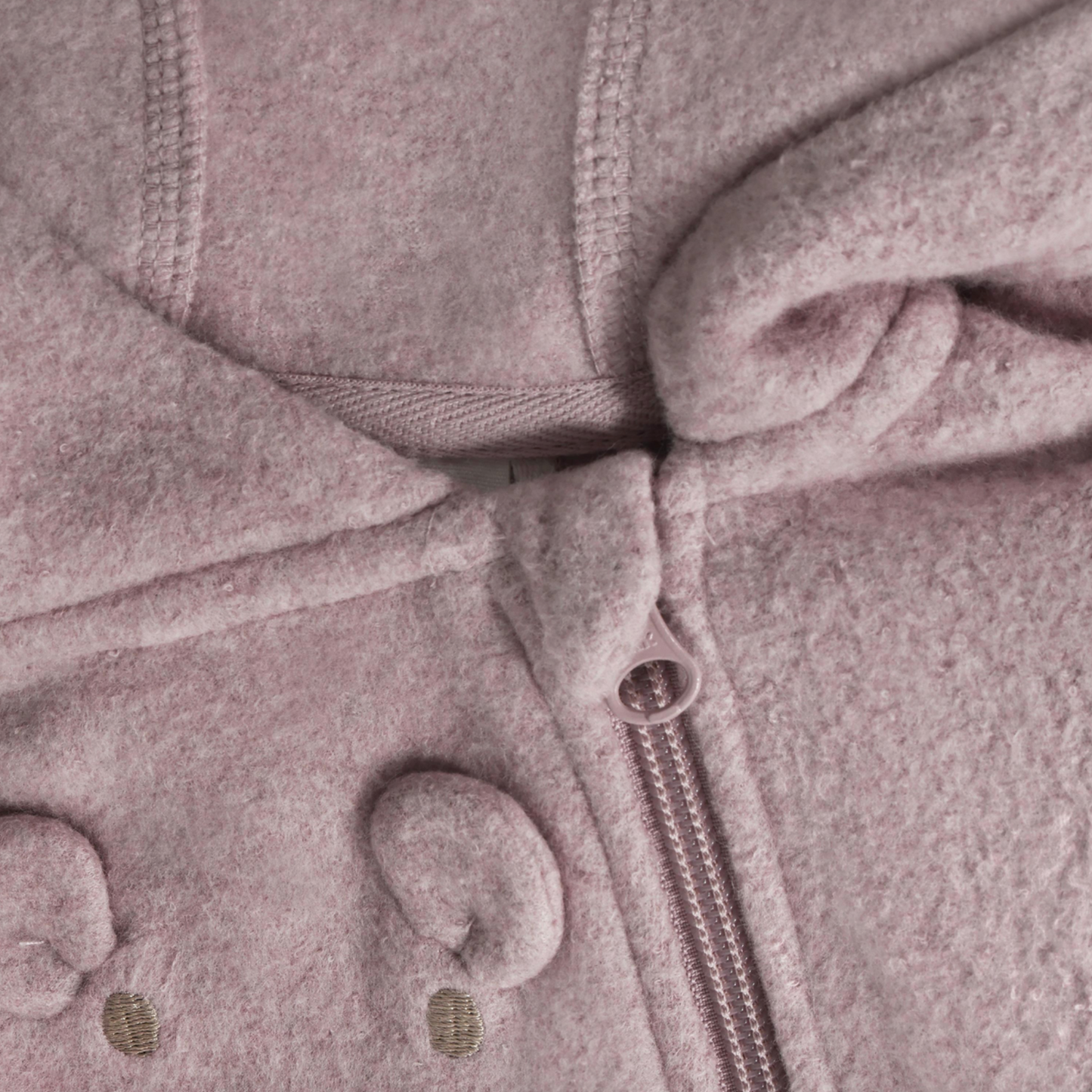 Baby Bear Fleece Jumpsuit - Blush