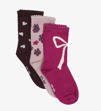 Flowers and Bows Socks 3-Pack
