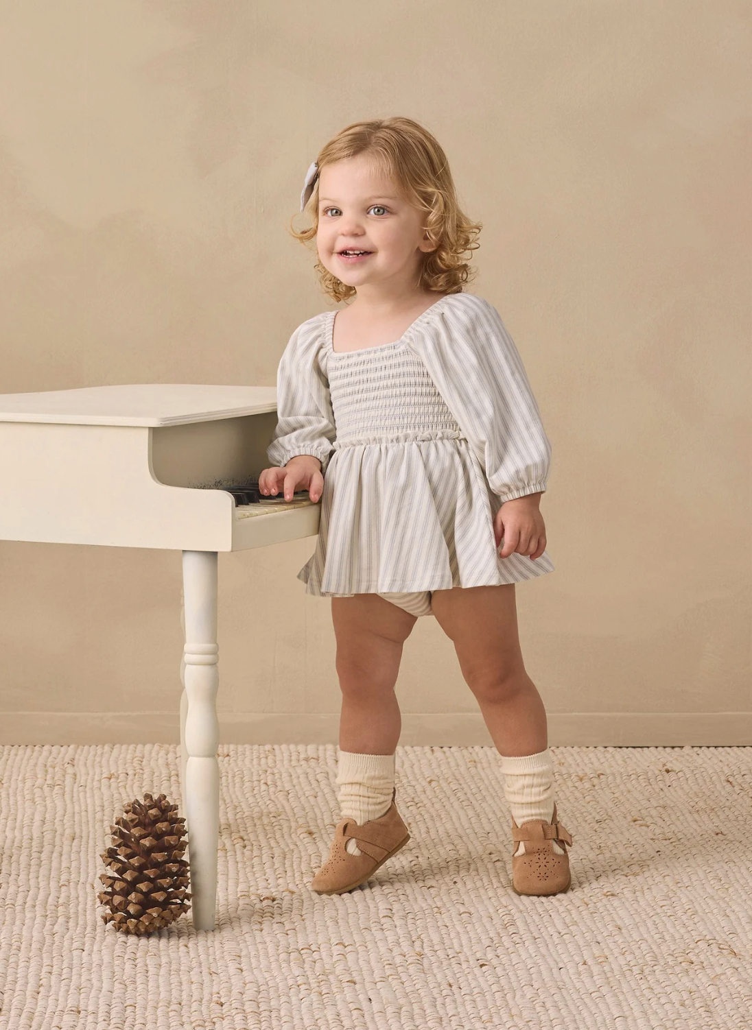 Lainey Romper - Cloud Stripe