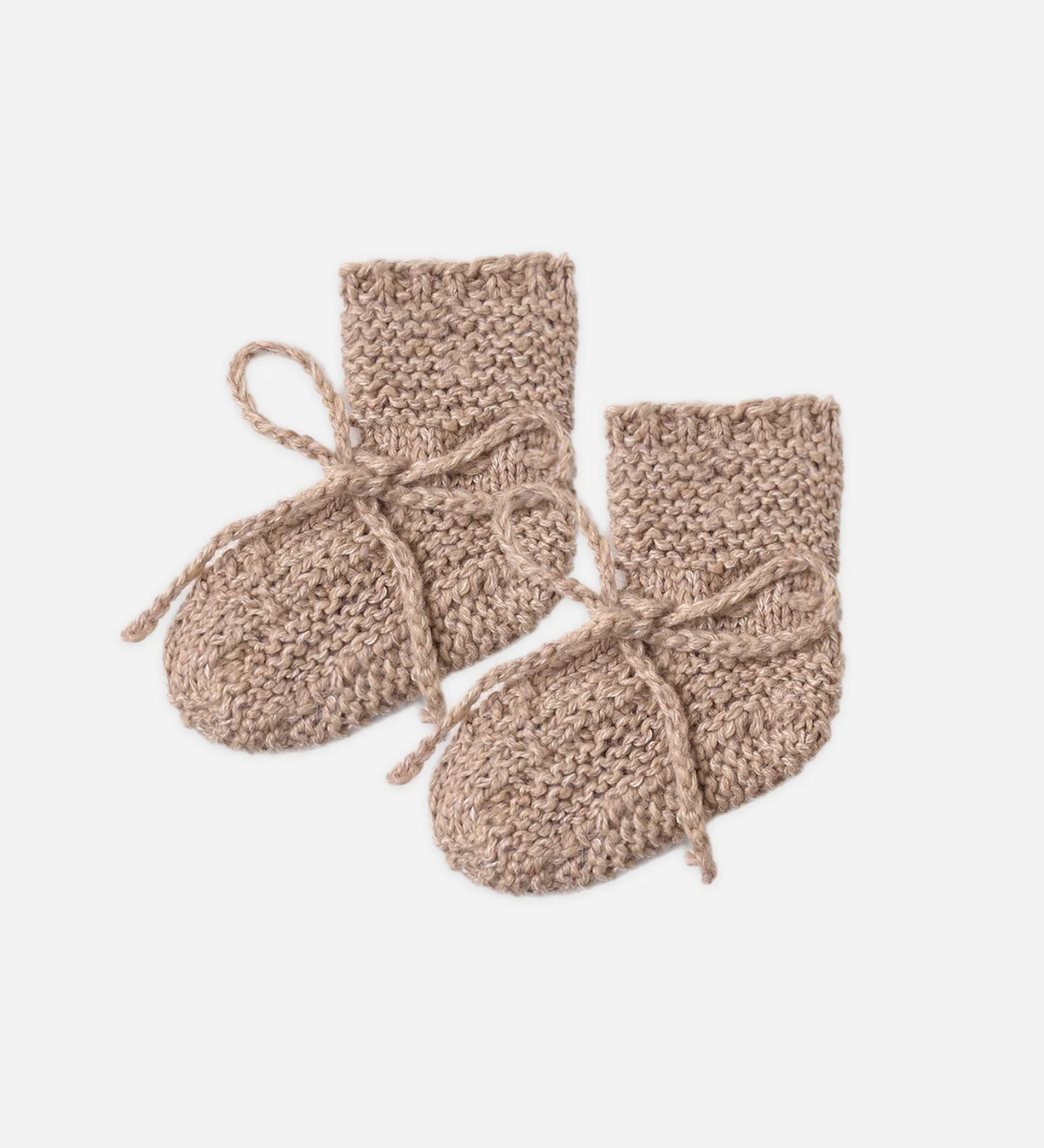 Knit Booties - Heathered Almond