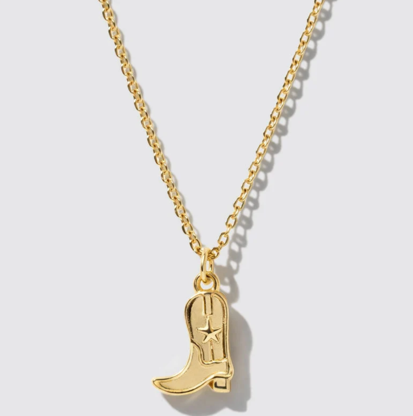 Golden Necklace with Cowgirl Boot Charm