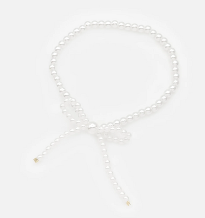 Elastic Pearl Bracelet with Bow