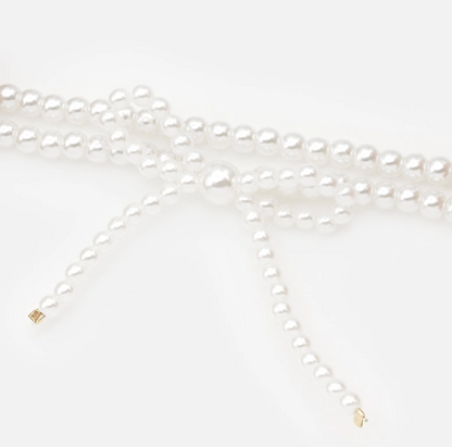 Elastic Pearl Bracelet with Bow