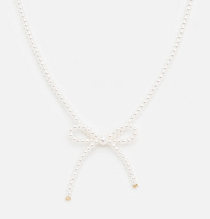 Pearl Necklace with Bow