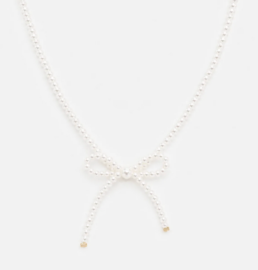Pearl Necklace with Bow
