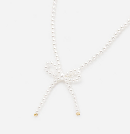 Pearl Necklace with Bow