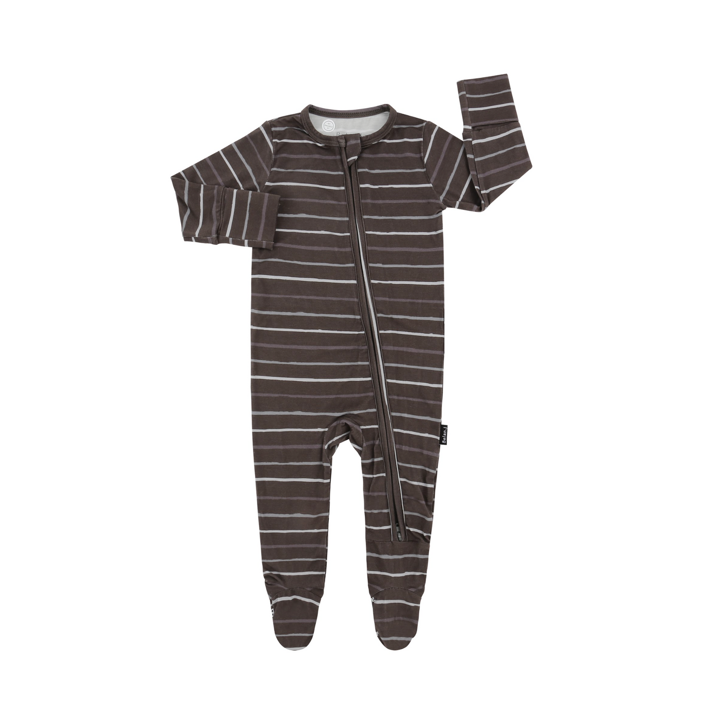 Footed Zipper Sleeper - Charcoal Stripes