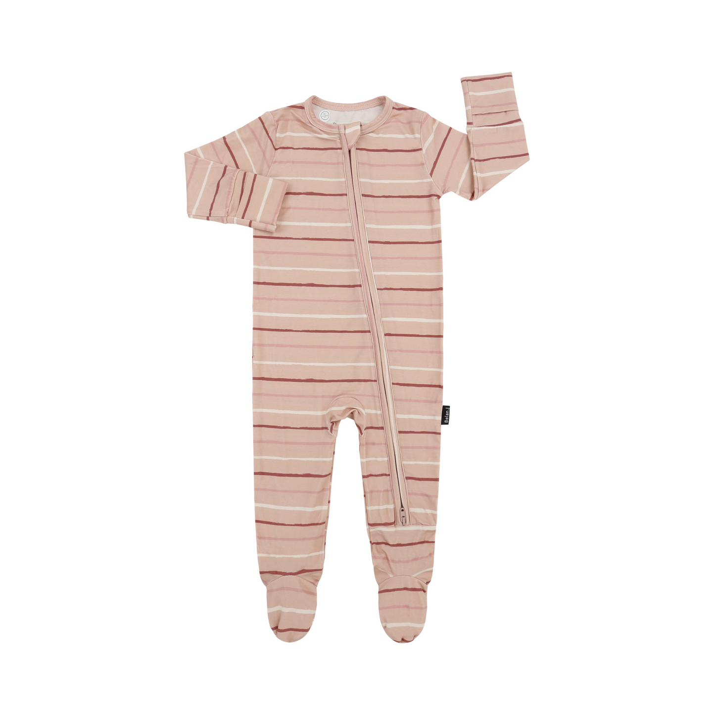 Footed Zipper Sleeper - Pink Stripes