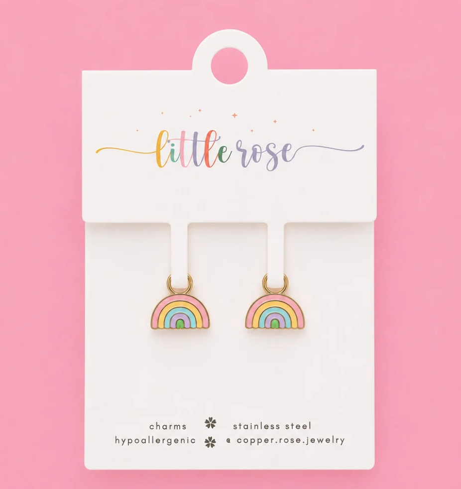 Earrings Hoop Charm - Rainbow