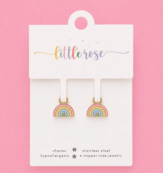 Earrings Hoop Charm - Rainbow