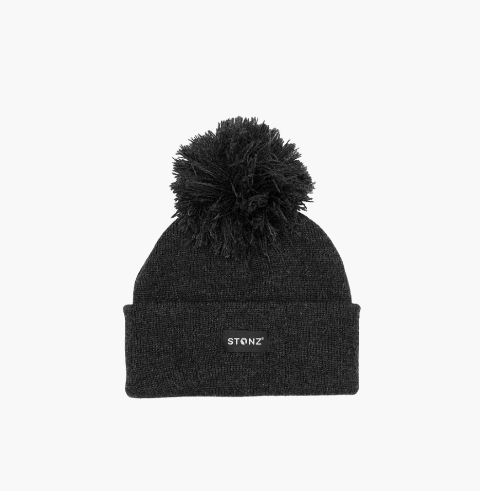Pom Beanie - Heather Charcoal