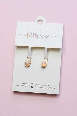 Earrings Hoop Charm - Anniversary Opal Charms