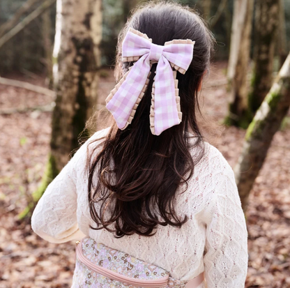 Clip - Gingham Ruffle Bow