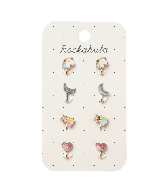 Clip On Earrings - Rainbow Unicorn
