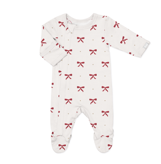 Modal Footed Sleeper - Red Bows