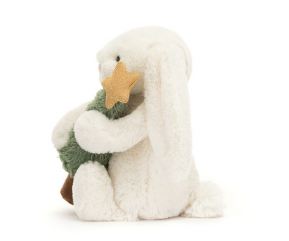 Jellycat Bashful Bunny with Christmas Tree