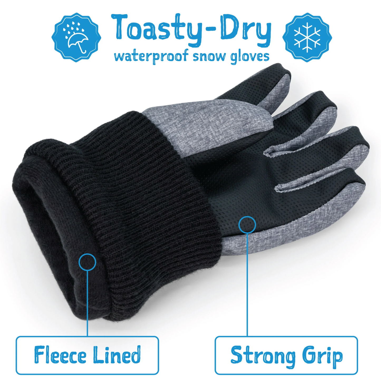 Waterproof Snow Gloves - Dusty Pink