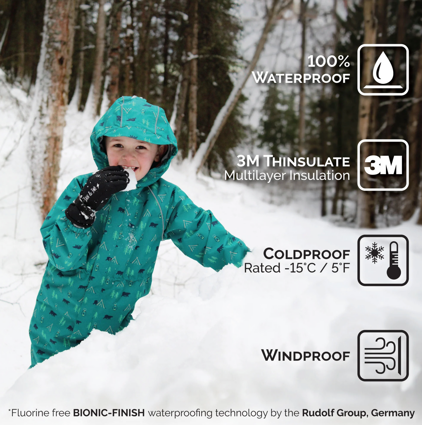Waterproof Snow Gloves - Dusty Pink