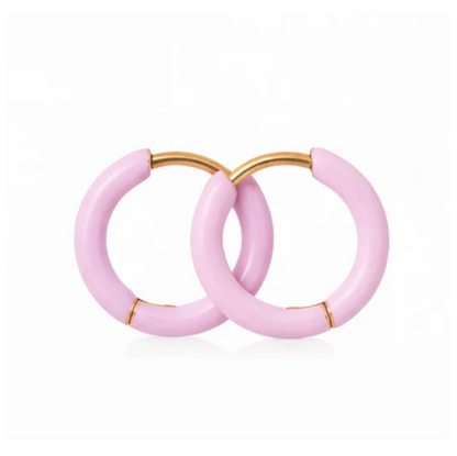 Hoop Earrings - Bubble Gum Pink (10mm)