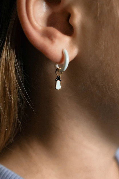 Earrings Hoop Charm - Ghost