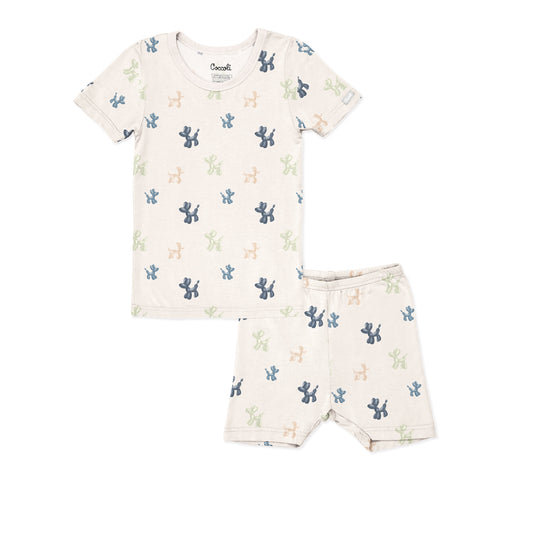 Modal T-shirt and Shorts PJ set - Balloon Dogs