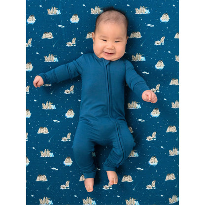 Footless Sleeper with Fold-Over Cuffs - Night Sky