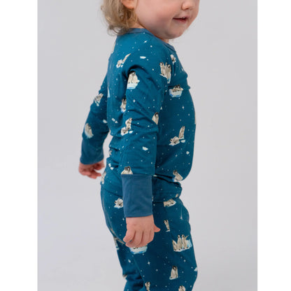 Long-Sleeve PJ Set - Penguins (Night Sky)
