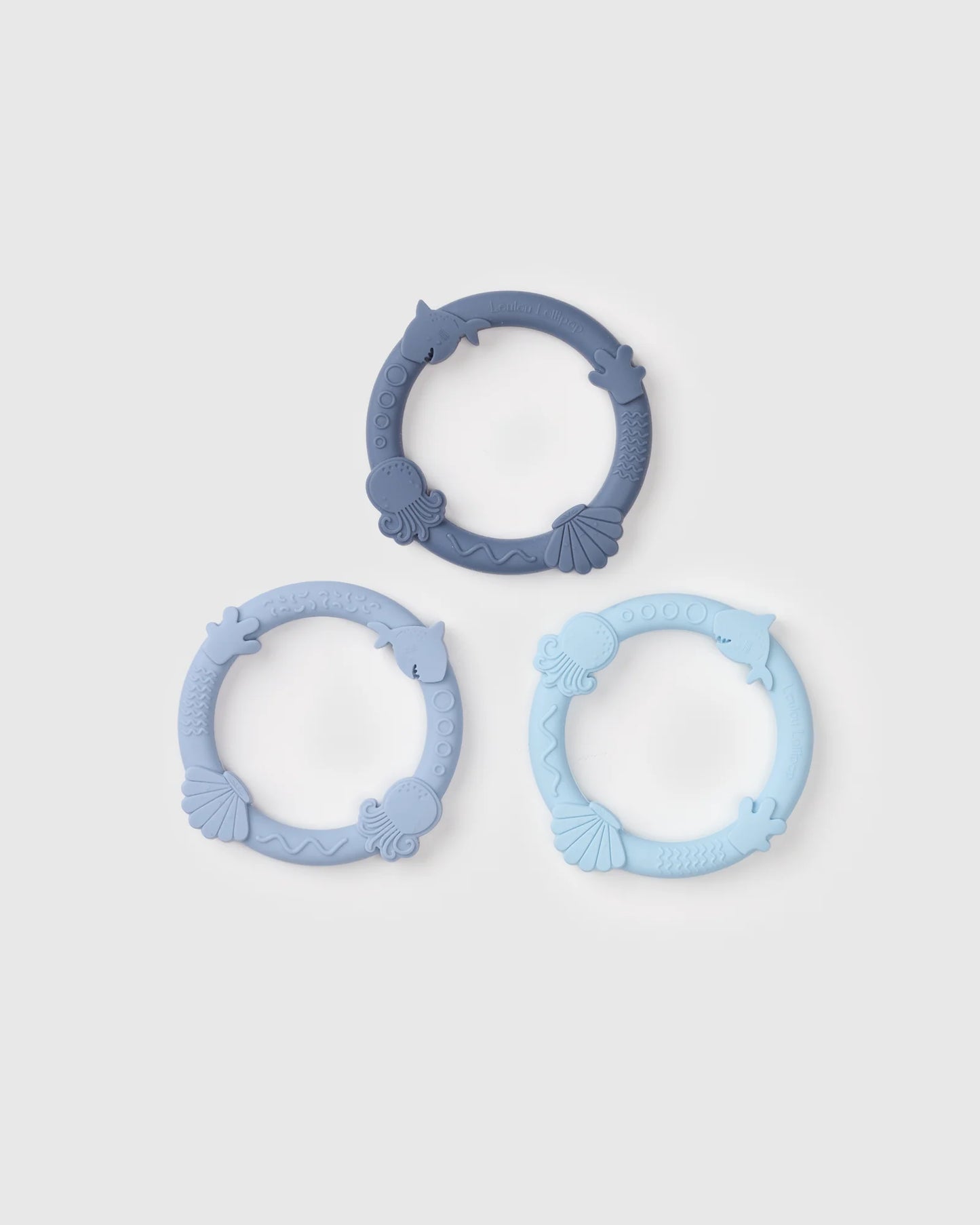 Wild Teething Ring Set - Blue Fog