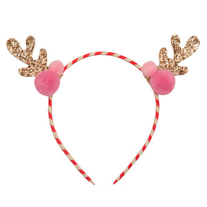 Headband - Stripy Pom Pom Reindeer