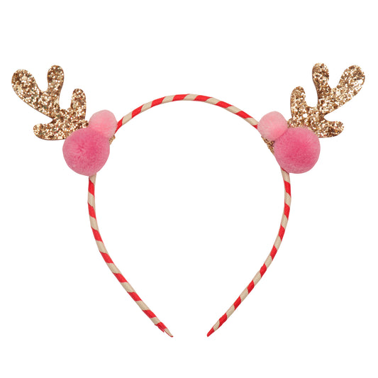 Headband - Stripy Pom Pom Reindeer