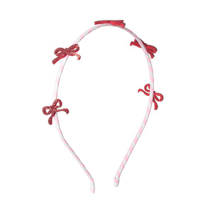 Headband - Candy Stripe Glitter Bow
