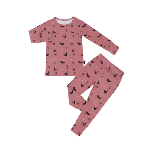 Long-Sleeve PJ Set - Bats (Ash Rose)