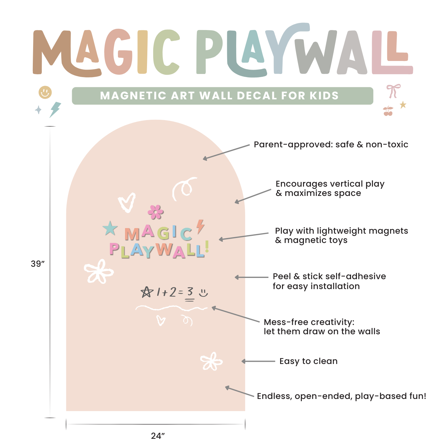 Magic Playwall - Arch Magnetic Wall Decal for Kids