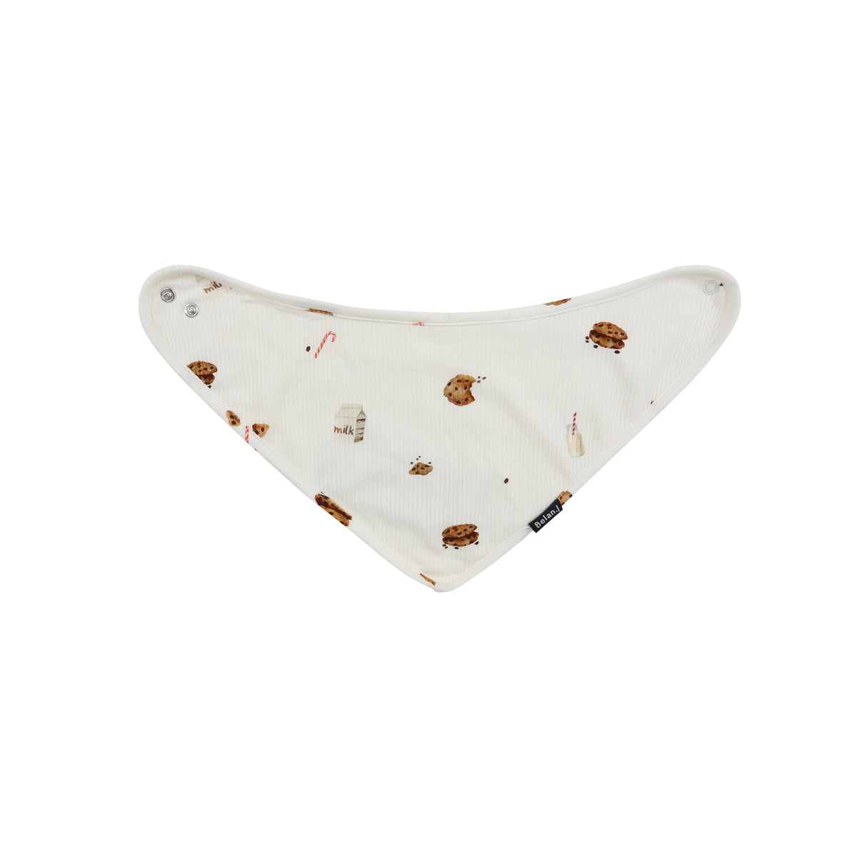 Ribbed Bamboo Bandana Bib - Milk & Cookies
