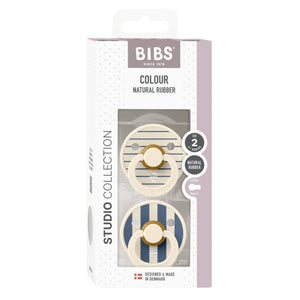 BIBS Pacifier 2PK - Ivory/ Steel Blue Mix