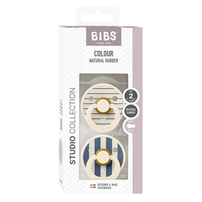 BIBS Pacifier 2PK - Ivory/ Steel Blue Mix