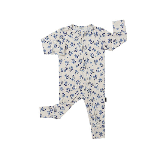 Footless Sleeper with Fold-Over Cuffs - Bluebells