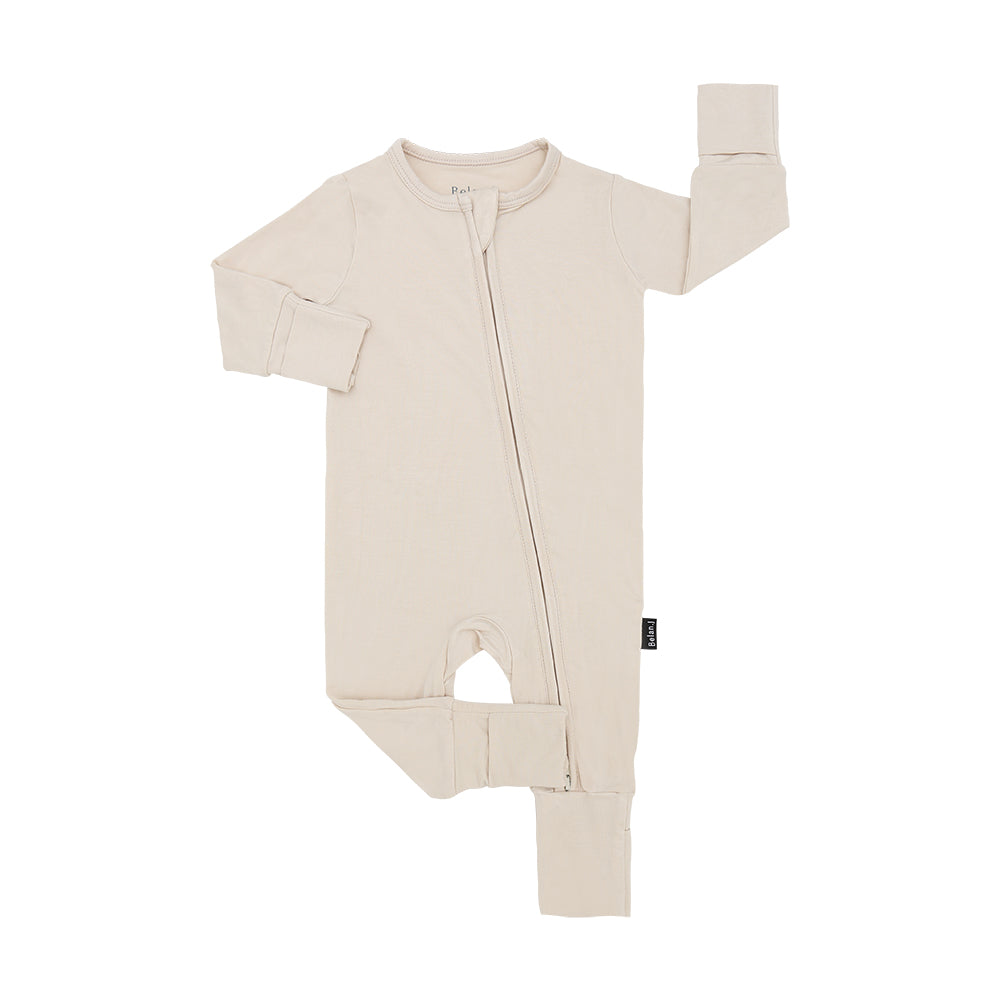 Footless Sleeper with Fold-Over Cuffs - Buttermilk