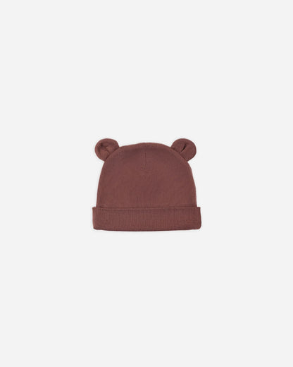 Baby Bear Beanie - Black Cherry