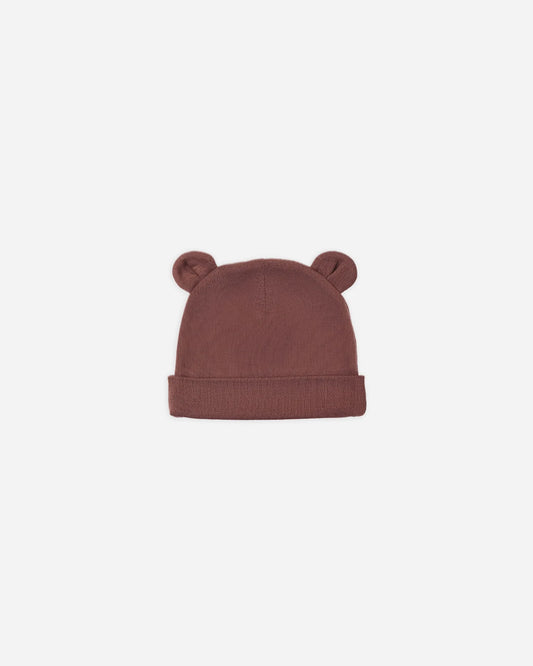 Baby Bear Beanie - Black Cherry