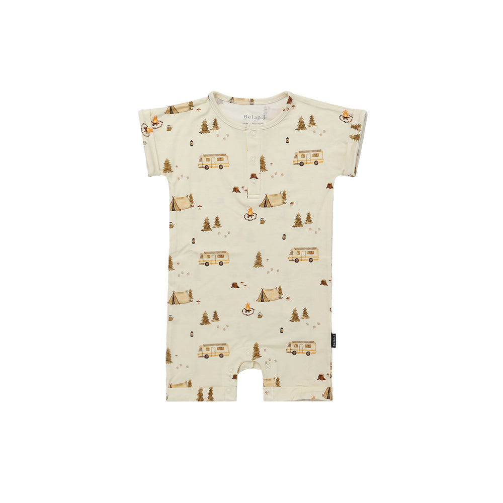 Short Sleeve Shortall Romper - Day Camp