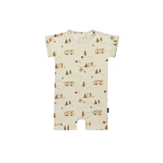 Short Sleeve Shortall Romper - Day Camp