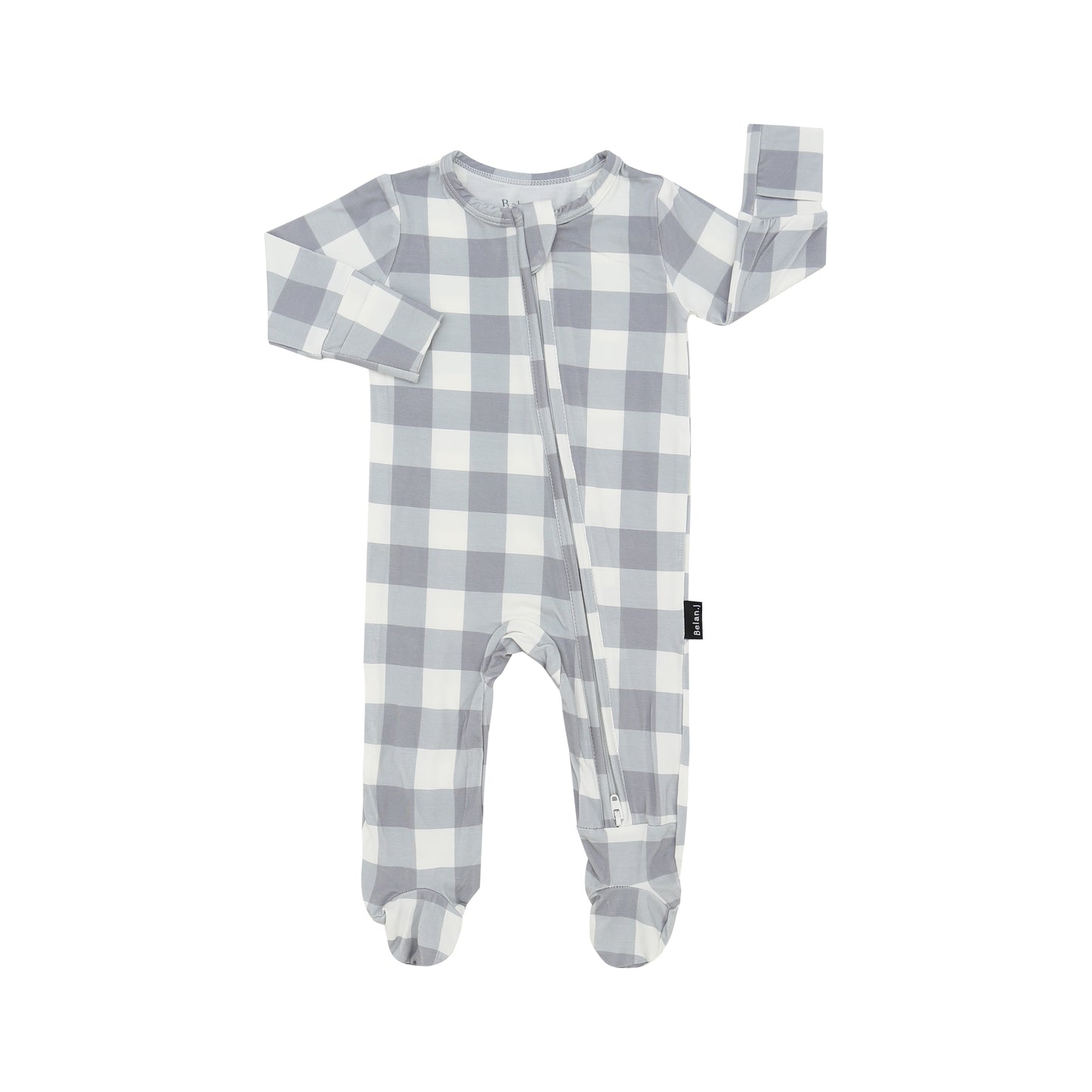 Footed Zipper Sleeper - Denim Plaid