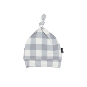 Knotted Hat - Denim Plaid