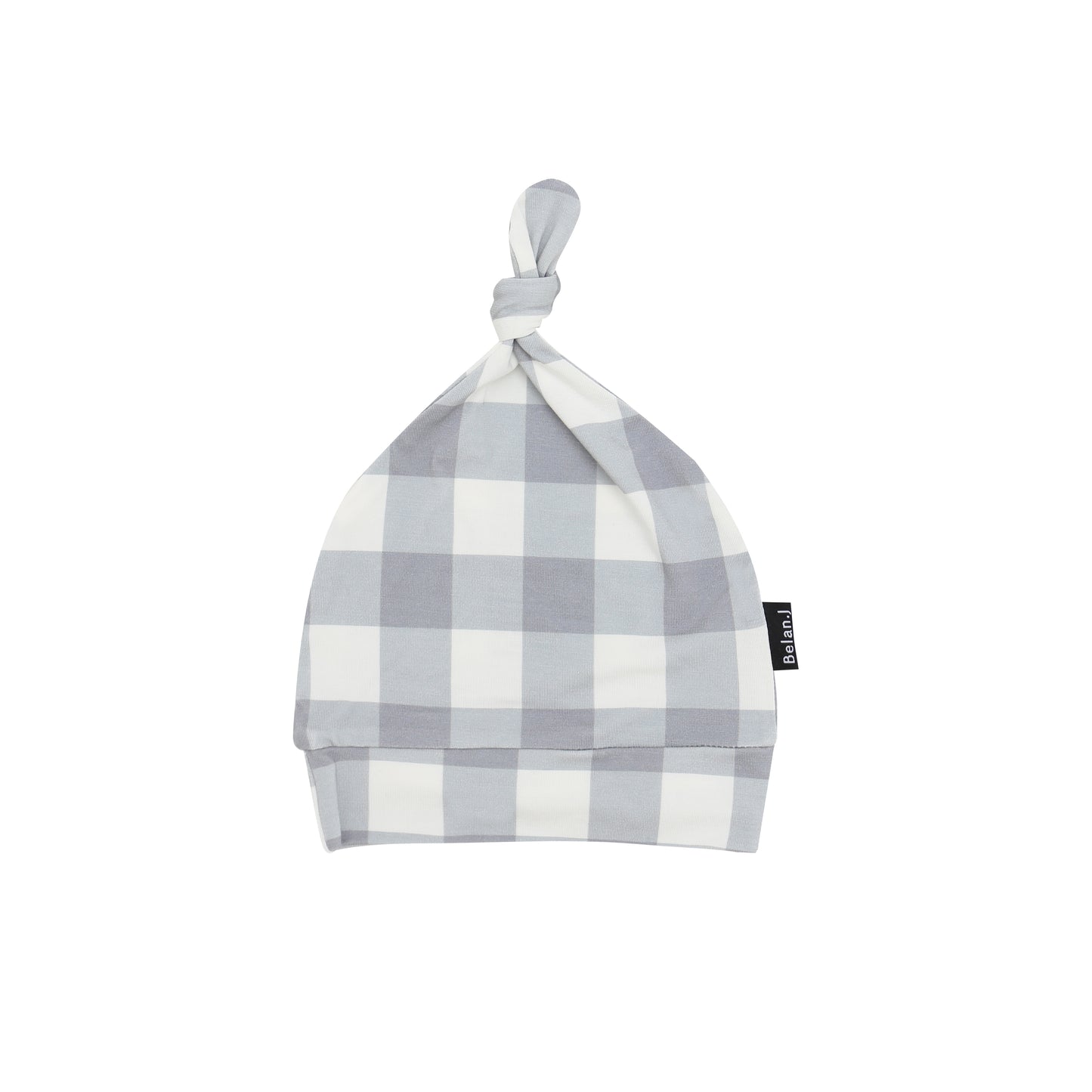 Knotted Hat - Denim Plaid